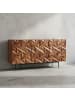 KADIMA DESIGN Sideboard "Metallux", Sheesham-Holz, 3D-Oberfläche, Braun, Modern
