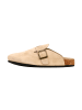 Divine Factory Alénoa-Pantoletten aus Leder Beige