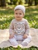 TupTam Baby Bekleidungsset Langarmbody Hose Mütze3 teilig in beige Modell 2