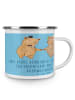 Mr. & Mrs. Panda Emaille Tasse 2. Hochzeitstag Baumwollhochzeit ... in Sky Blue