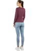 Janice 2 x Damen Langarmshirt hochgeschlossen Niska in Burgund