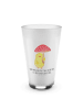 Mr. & Mrs. Panda Latte Macchiato Glas Küken Fliegenpilz mit Spruch in Transparent