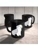Mr. & Mrs. Panda Tasse mit Spruch Bearded Collie Bärenherz mit S... in Schwarz