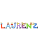 Playshoes Deko-Buchstaben "LAURENZ" in bunt