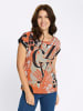 Sieh an! Kurzarm-Shirt in orange-schwarz-bedruckt