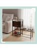 relaxdays Hunde-Futterstation "Industrial" in Braun/ Schwarz - (B)90 x (H)76 x (T)27 cm