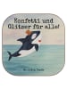 Mr. & Mrs. Panda Bierdeckel Orca Zylinder Design mit Spruch in Weiß