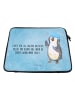 Mr. & Mrs. Panda Laptop Tasche Pinguin Duschen mit Spruch in Eisblau