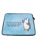 Mr. & Mrs. Panda Notebook Tasche Pinguin Duschen mit Spruch in Eisblau