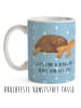 Mr. & Mrs. Panda Kaffeetasse Schildkröte MHerzieren mit Spruch in Blau Pastell