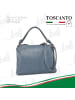 Toscanto Leder Schultertasche Toscanto Tasche blau ca. 37cm