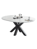 58 aufm Kessel ESSTISCH Rund ausziehbar Edda 8 130x130x78 Küchentisch Graphit/Weiß