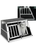 COSTWAY Hundetransportbox Alu Hundebox 89 x 69 x 50,5 cm in Schwarz