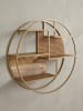 KADIMA DESIGN Wandregal Rattan 62x62x17cm Hängeregal Massivholz/Metall Industrial