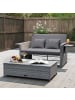 COSTWAY Polyrattan Lounge Sofa 2-Sitzer Gartenmöbel in Grau
