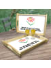 Mr. & Mrs. Panda Servier Tablett Hummel Blume mit Spruch in Weiß