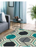 Beliani Kurzflor GIRESUN in Bunt/Blau/Grau - (W) 140 x (H) 0.5 x (L) 200 cm