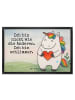 Mr. & Mrs. Panda fußmatte Einhorn Herz Design mit Spruch in Weiß