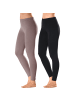 Erwin Müller Single-Jersey Leggings, lang 2er-Pack in taupe/schwarz