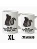 Mr. & Mrs. Panda Kaffeetasse Stinktier Sitzen mit Spruch in Weiß
