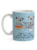 Mr. & Mrs. Panda Tasse Koala Familie mit Spruch in Blau Pastell