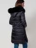 KOROSHI Lange Damenjacke gesteppt mit Kapuze in SCHWARZ