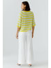 Oui Leinen Pullover in yellow green