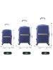 Cheffinger Reisekoffer Koffer 3 tlg Set Trolley Kofferset Handgepäck in Blau