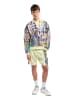 Carlo Colucci Polokragenpullover Felder in Grün / Mehrfarbig