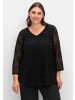 sheego Spitzenshirt in schwarz