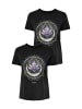 ONLY 2er-SET Print T-Shirt Kurzarm Top mit Design Druck in Schwarz-2