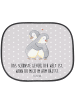 Mr. & Mrs. Panda Sonnenschutz Auto Pinguine Kuscheln mit Spruch in Grau Pastell