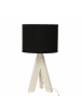 Licht-Erlebnisse Tischlampe Ø 17 x (H)31 cm in Holz Schwarz