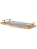 Beliani Serviergeschirr ZOGRAFOU in Grau/Gold - (W) 38 x (H) 2 x (L) 38 cm