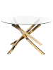 Beliani Esszimmertisch MARAMO in Transparent/Gold - (W) 120 x (H) 75 x (L) 120 cm