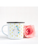 Mr. & Mrs. Panda XL Emaille Tasse Einhorn Fitness ohne Spruch in Weiß