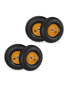 relaxdays 4 x Sackkarrenrad in Schwarz/ Orange - 4.10 3.50-4