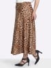 sheego Satin-Rock in camel-schoko-bedruckt