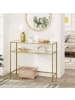 CALICOSY Metallkonsole SELIA in Golden - (W) 90  x (H) 80  x (L) 30  cm