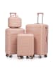 ABRIHOME Kofferset in Rosa 4-teilig mit Kosmetiktasche