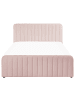 Beliani Doppelbett LUNAN in Rosa/Schwarz - (W) 147 x (H) 100 x (L) 216 cm