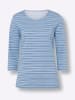 Sieh an! 3/4-Arm-Shirt in mittelblau-weiß-geringelt