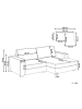 Beliani Ecksofa KOLDING in Beige/Schwarz - (W) 228 x (H) 83 x (L) 152 cm