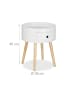 relaxdays Beistelltisch in Weiß/Natur - (H)46 x Ø 38 cm