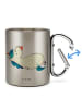 Mr. & Mrs. Panda Karabiner Tasse Einhorn Schnuller ohne Spruch in Silber