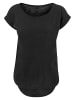 F4NT4STIC Damen  T-Shirt Lang PLUS SIZE Kanagawa Welle in schwarz