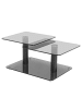 home24 Couchtisch Campton quadratisch in Grau / Schwarz