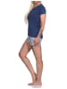 NORMANN Shorty kurzarm Schlafanzug floralem print - 74456 in marine