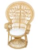 möbel-direkt Rattansessel Pfauenthron mit Sitzkissen in beige