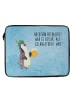 Mr. & Mrs. Panda Laptop Tasche Pinguin Bier mit Spruch in Eisblau